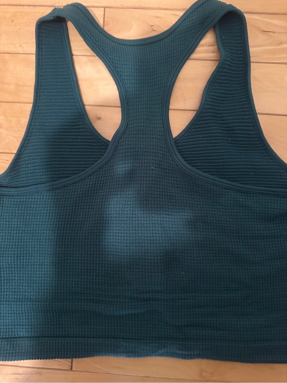 Snap-Front Ribbed Racerback Tank Top — Teal - Picture 4 of 4